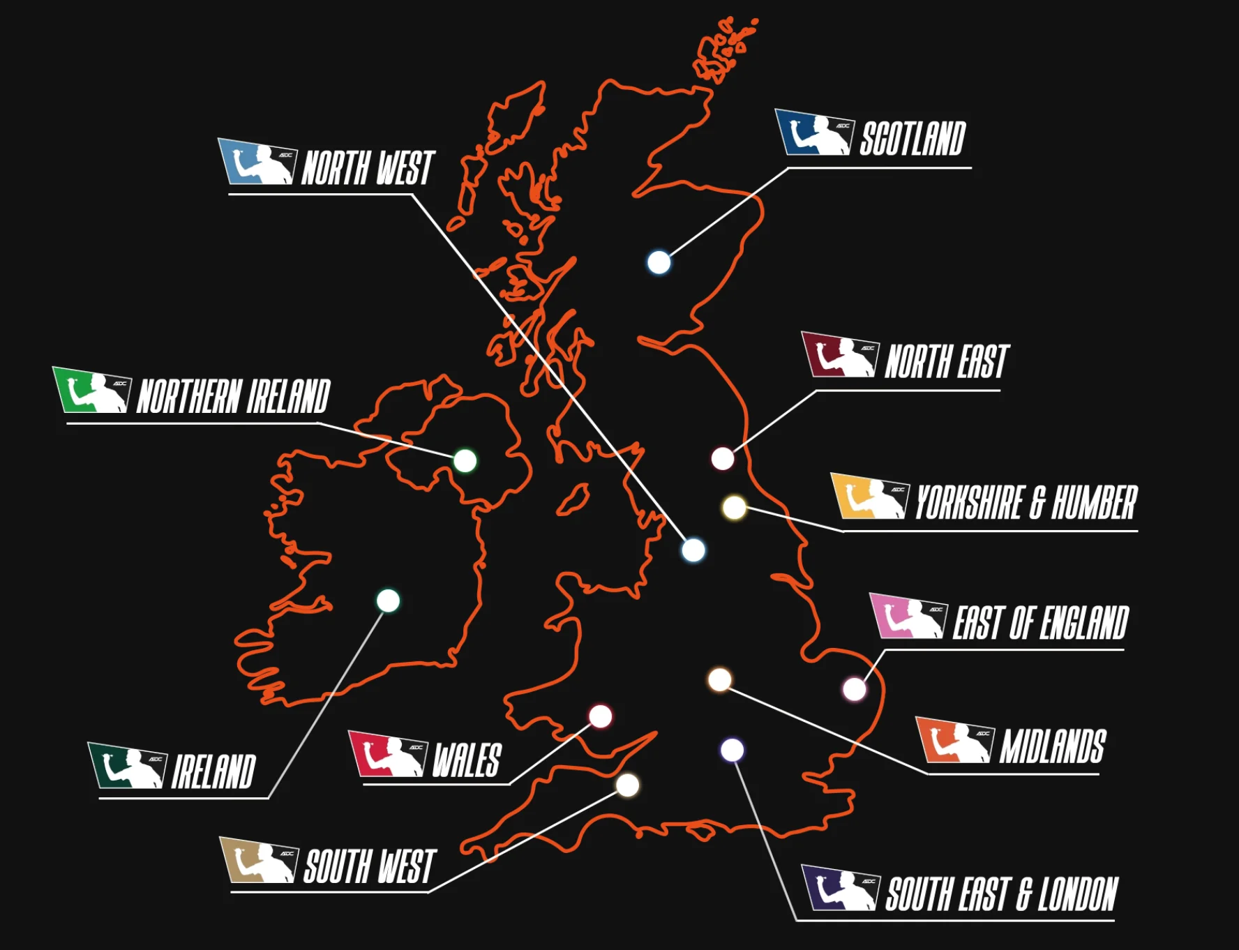 UK & Ireland Regions Map